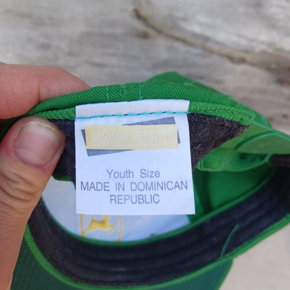 John Deere Hat Cap Snapback Green Youth Kids Farm Tractor Green Yellow San Sun - Picture 9 of 9